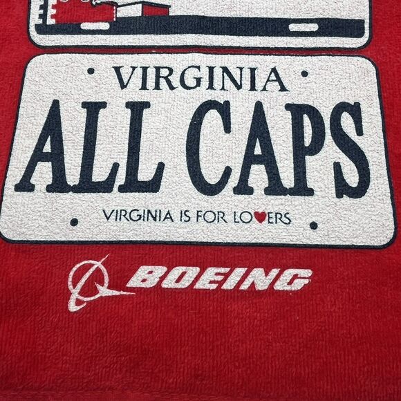 Washington Capitals Ice Hockey All Caps Boeing Towel License Plates DC VA MD EUC - Picture 4 of 8